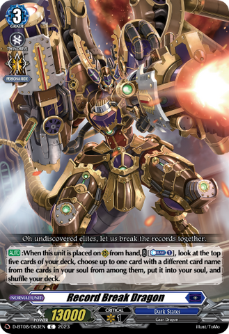 Record Break Dragon - D-BT08/063EN