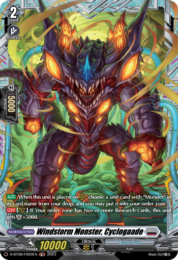 Windstorm Monster, Cyclogaade (FR) - D-BT08/FR20EN
