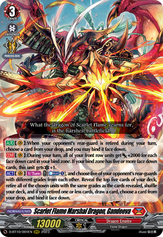 Scarlet Flame Marshal Dragon, Gandeeva - D-BT10/001EN