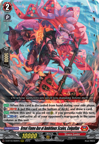 Great Flame Axe of Ambitious Scales, Colgaflan - D-BT10/002EN