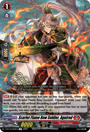 Scarlet Flame Bow Soldier, Aguired - D-BT10/062EN