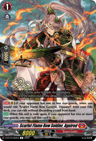 Scarlet Flame Bow Soldier, Aguired - D-BT10/062EN