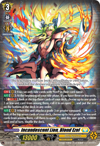 Incandescent Lion, Blond Ezel - D-BT11/011EN