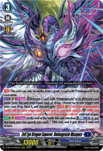 Evil Eye Dragon Emperor, Ominagruzio Masques - D-BT12/005EN