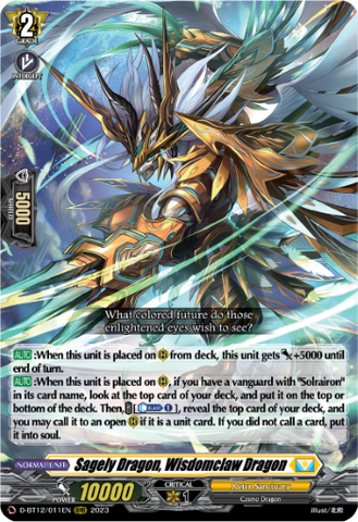 Sagely Dragon, Wisdomclaw Dragon - D-BT12/011EN