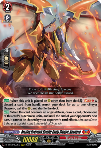 Blazing Heavenly Render Equip Dragon, Aparajea - D-BT13/003EN