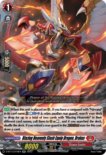Blazing Heavenly Slash Equip Dragon, Drahas - D-BT13/019EN