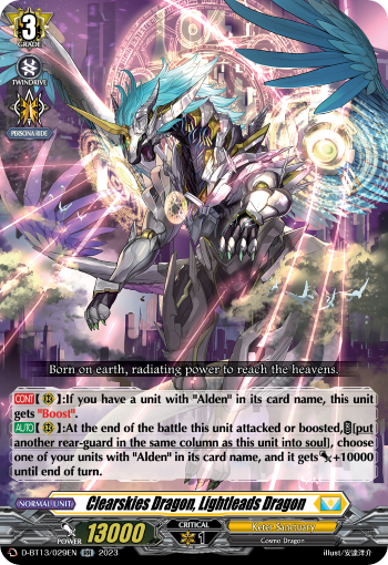 Clearskies Dragon, Lightleads Dragon - D-BT13/029EN