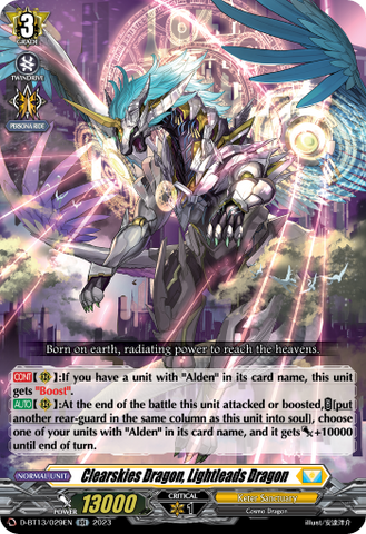 Clearskies Dragon, Lightleads Dragon - D-BT13/029EN