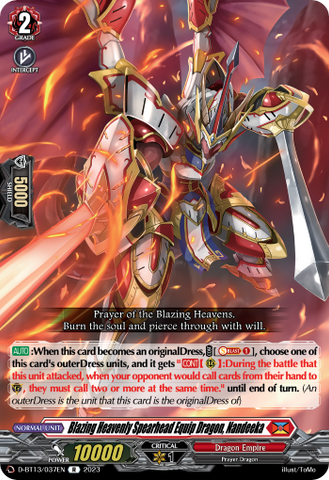 Blazing Heavenly Spearhead Equip Dragon, Nandeeka - D-BT13/037EN