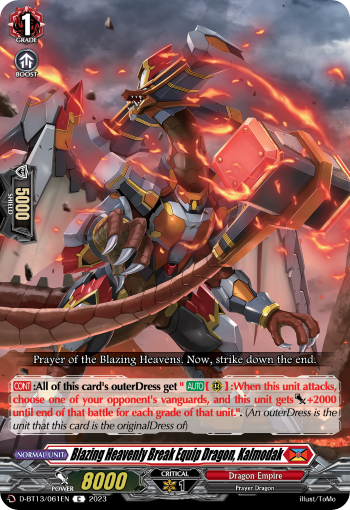 Blazing Heavenly Break Equip Dragon, Kalmodak - D-BT13/061EN