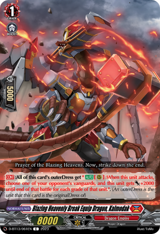 Blazing Heavenly Break Equip Dragon, Kalmodak - D-BT13/061EN