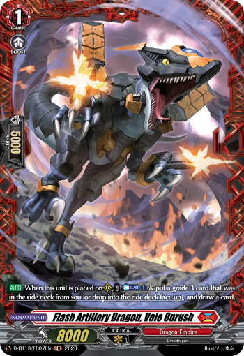 Flash Artillery Dragon, Velo Onrush (FR) - D-BT13/FR07EN