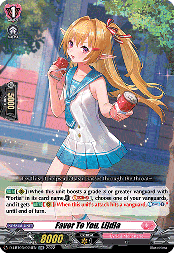 Favor To You, Lijdia - D-LBT03/024EN