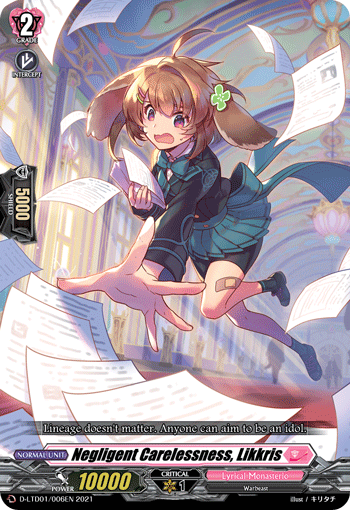 Negligent Carelessness, Likkris - D-LTD01/006EN