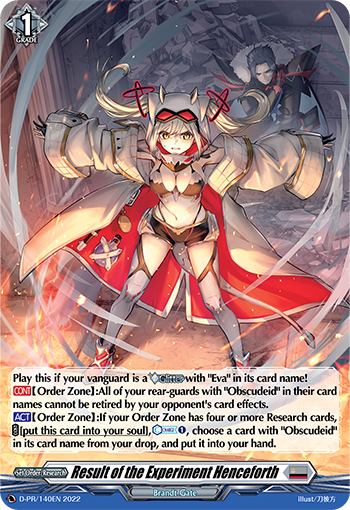 Result of the Experiment Henceforth (Holo) - D-PR/140EN