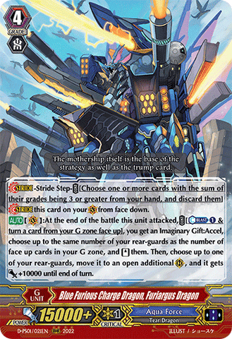 Blue Furious Charge Dragon, Furiargus Dragon - D-PS01/021EN