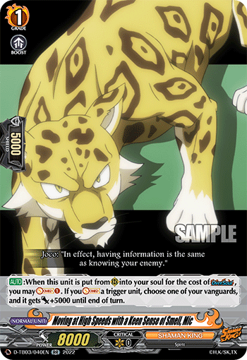 Moving at High Speeds with a Keen Sense of Smell, Mic - D-TB03/040EN