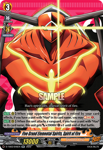 Five Grand Elemental Spirits, Spirit of Fire - D-TB03/046EN