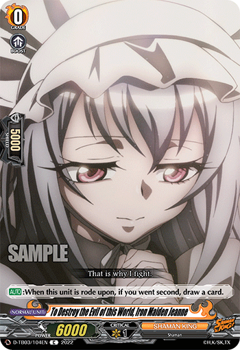 To Destroy the Evil of this World, Iron Maiden Jeanne - D-TB03/104EN