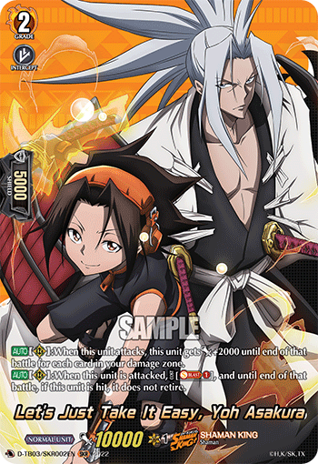 Let's Just Take It Easy, Yoh Asakura (SKR) - D-TB03/SKR002EN