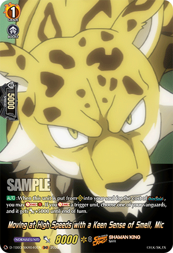 Moving at High Speeds with a Keen Sense of Smell, Mic (SKR) - D-TB03/SKR040EN