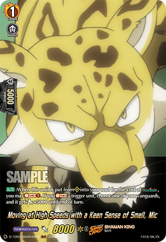 Moving at High Speeds with a Keen Sense of Smell, Mic (SKR) - D-TB03/SKR040EN